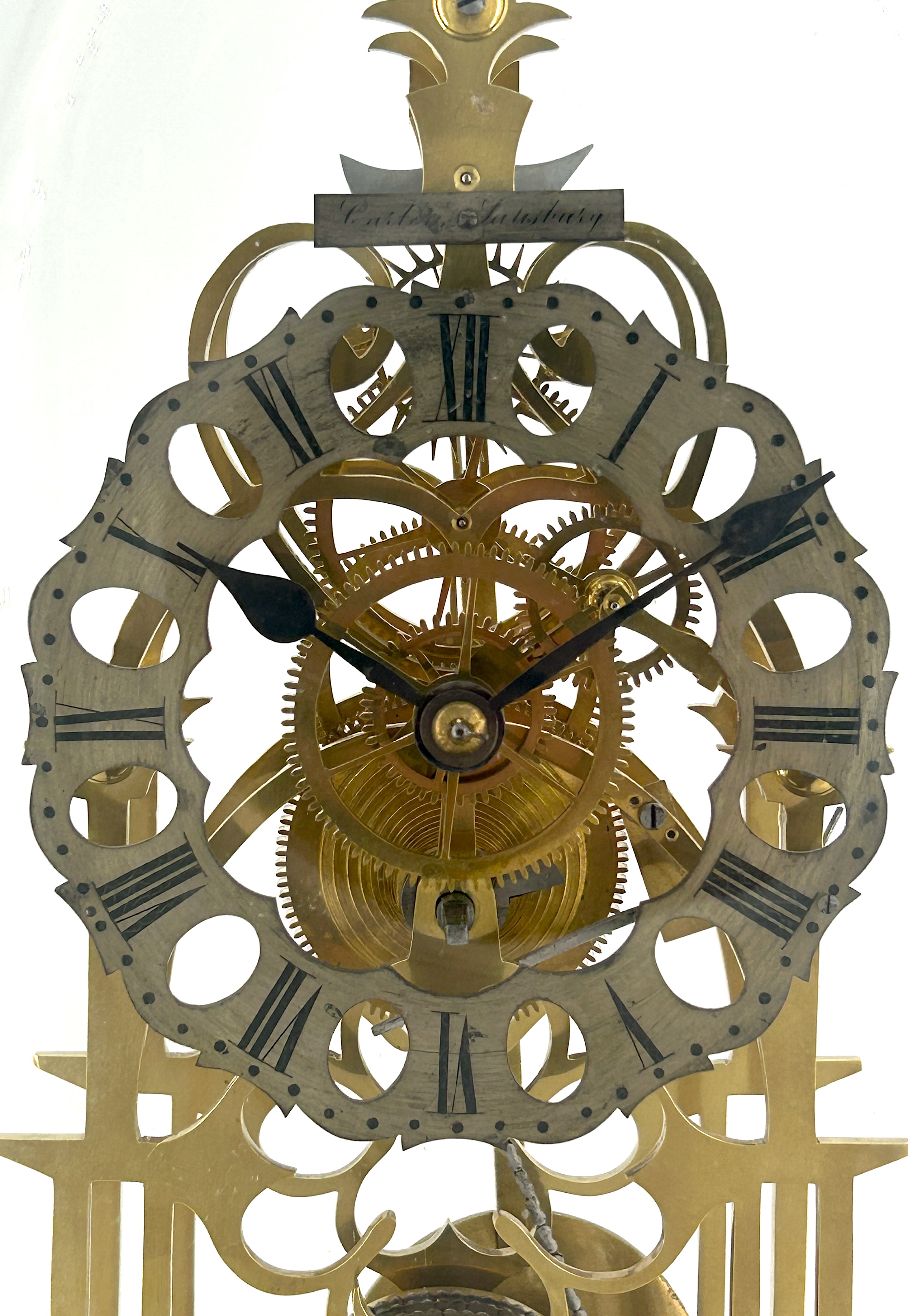 Awesome Antique English fusee Skeleton Clock – ca1880 - Image 2